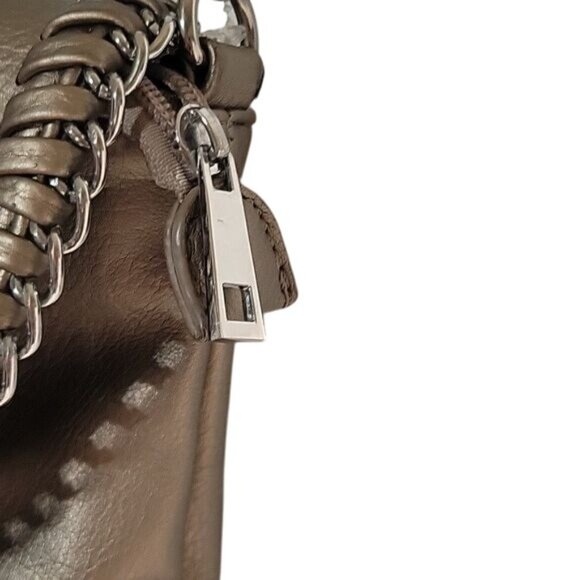 Charming Charlie Bronze Faux Leather Crossbody Bag With Chain Detail & Adjustabl - Picture 5 of 6